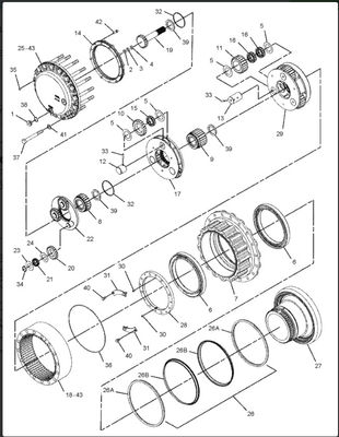 227-6116 227-6796 192-3237 Ekskavatör Seyir Şanzıman Fit CAT320C 320CL Seyir Şanzıman